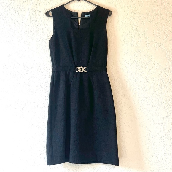 ANTONIO MELANI Black Midi Dress with Belt Detail - Picture 1 of 6